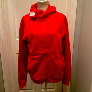 Medium hoodie with front pocket and zip up.